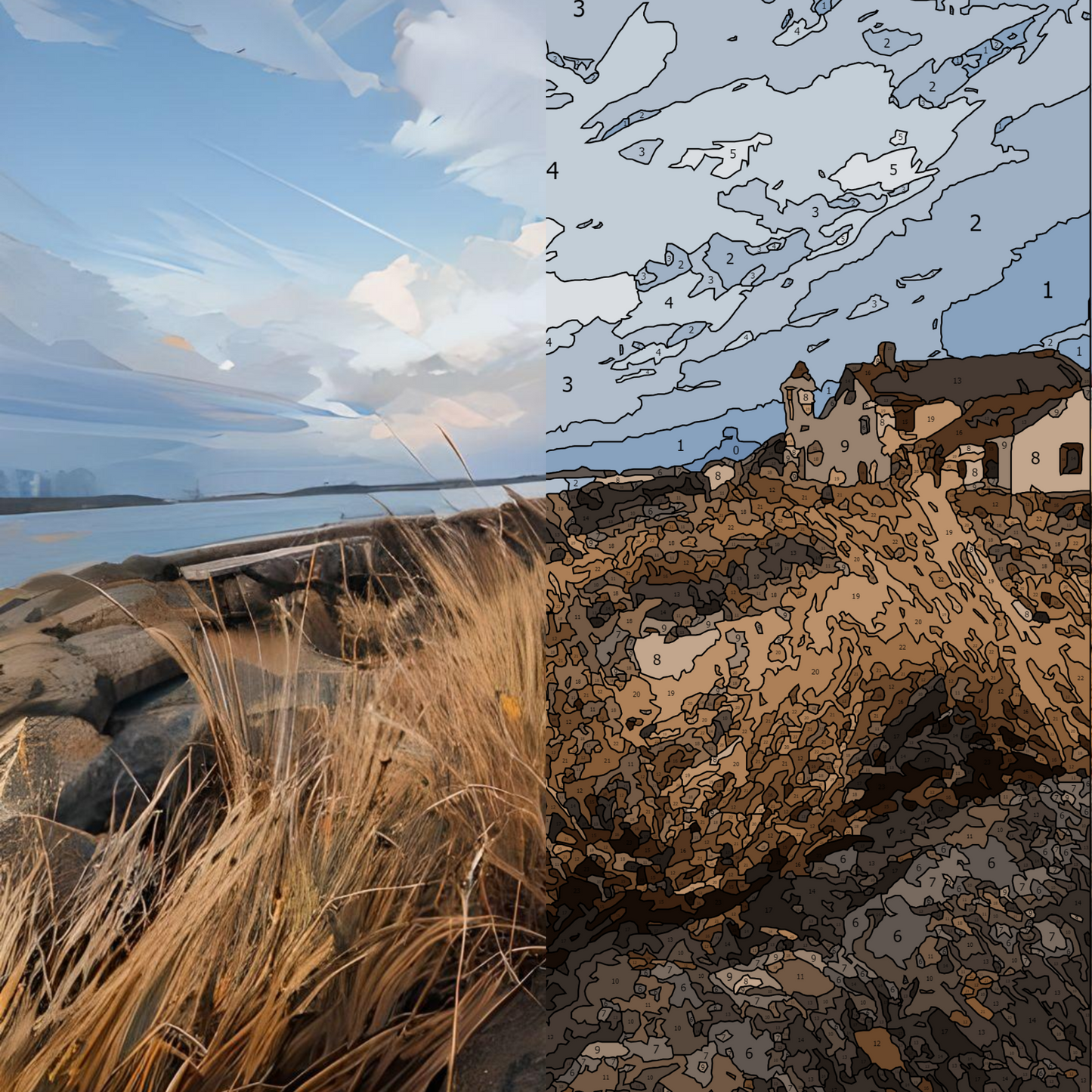 Experience the Beauty Of Beach Dunes– DIY Paint by Numbers Kit for All Skill Levels