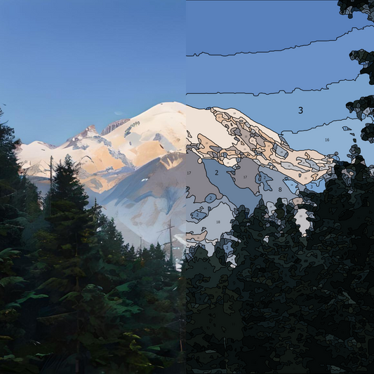 Experience the Majesty of Mount Rainier – DIY Paint by Numbers Kit for All Skill Levels