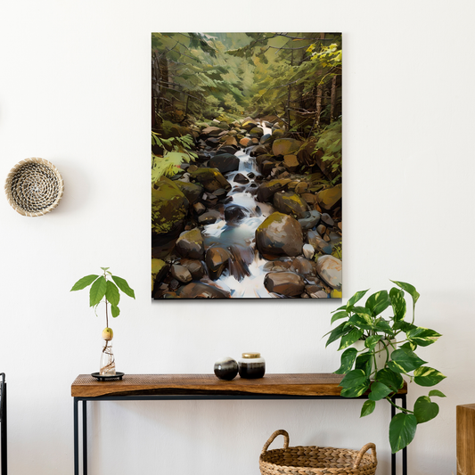 Serene Forest Stream: Enchanting Paint by Numbers Kit